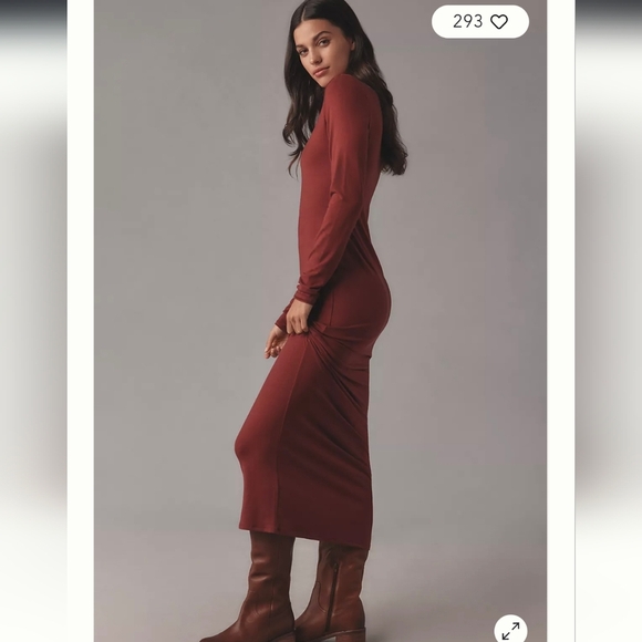 Reformation Tommie Knit Maxi Dress Chianti Small NWOT - Picture 3 of 9